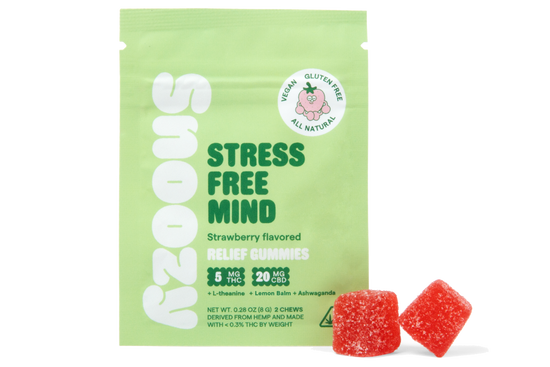 Snoozy Stress Free Mind: Relief Gummies (2 PACK) - 5 MG THC: 20 CBD